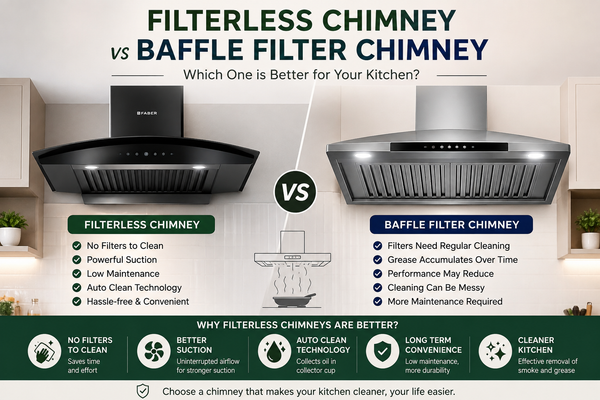 Filterless Chimney vs Baffle Filter Chimney: Which One is Better for Your Kitchen?