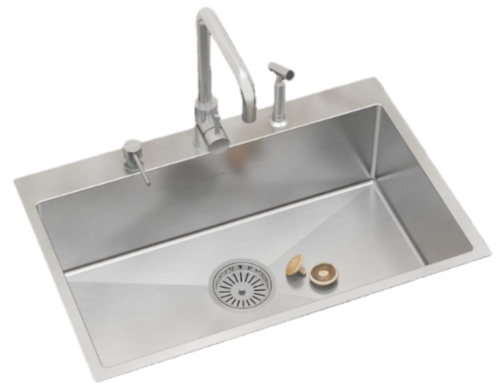 Anupam Sink 30x20 Inch (760x510 mm) |Twister Series | Satin Finish | Single Bowl