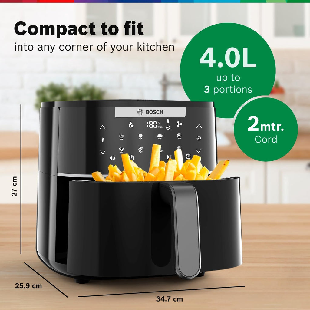 Bosch Crispmaxx Air Fryer 4.0L – Smart Touch Panel, 6 Presets & Baking Tray MAF240B5IN