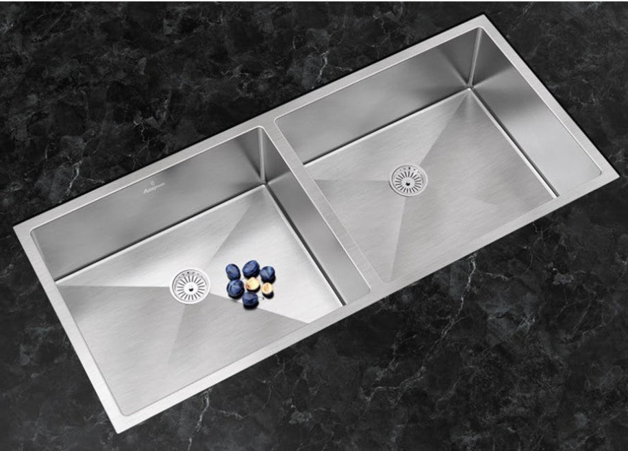 Anupam Sink CS 901 DS | SIZE - 45x20X9 INCHES | Handmade Double Bowl Kitchen Sink | 304 Grade S. S. Sink