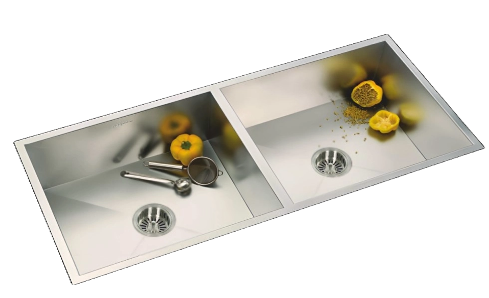 Anupam Sink CS 901 DS | SIZE - 45x20X9 INCHES | Handmade Double Bowl Kitchen Sink | 304 Grade S. S. Sink