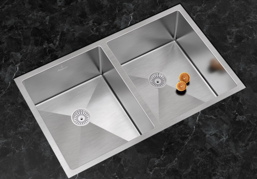 Anupam Sink CS 902 DS | SIZE - 32x20X9 INCHES | Handmade Double Bowl Kitchen Sink | 304 GRADE S.S SINK