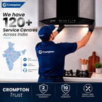 Crompton Niteo Curved (NIC-60) 60 cm Chimney | Self Intelli Auto Clean | Max Suction 1500 m³/hr | BLDC Motor |
