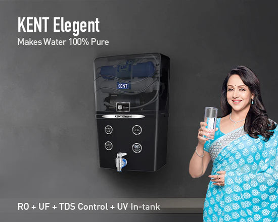 Kent Elegant RO Water Purifier | RO + UF + TDS Control | 8L Storage | UV LED Tank | Mineral RO Technology