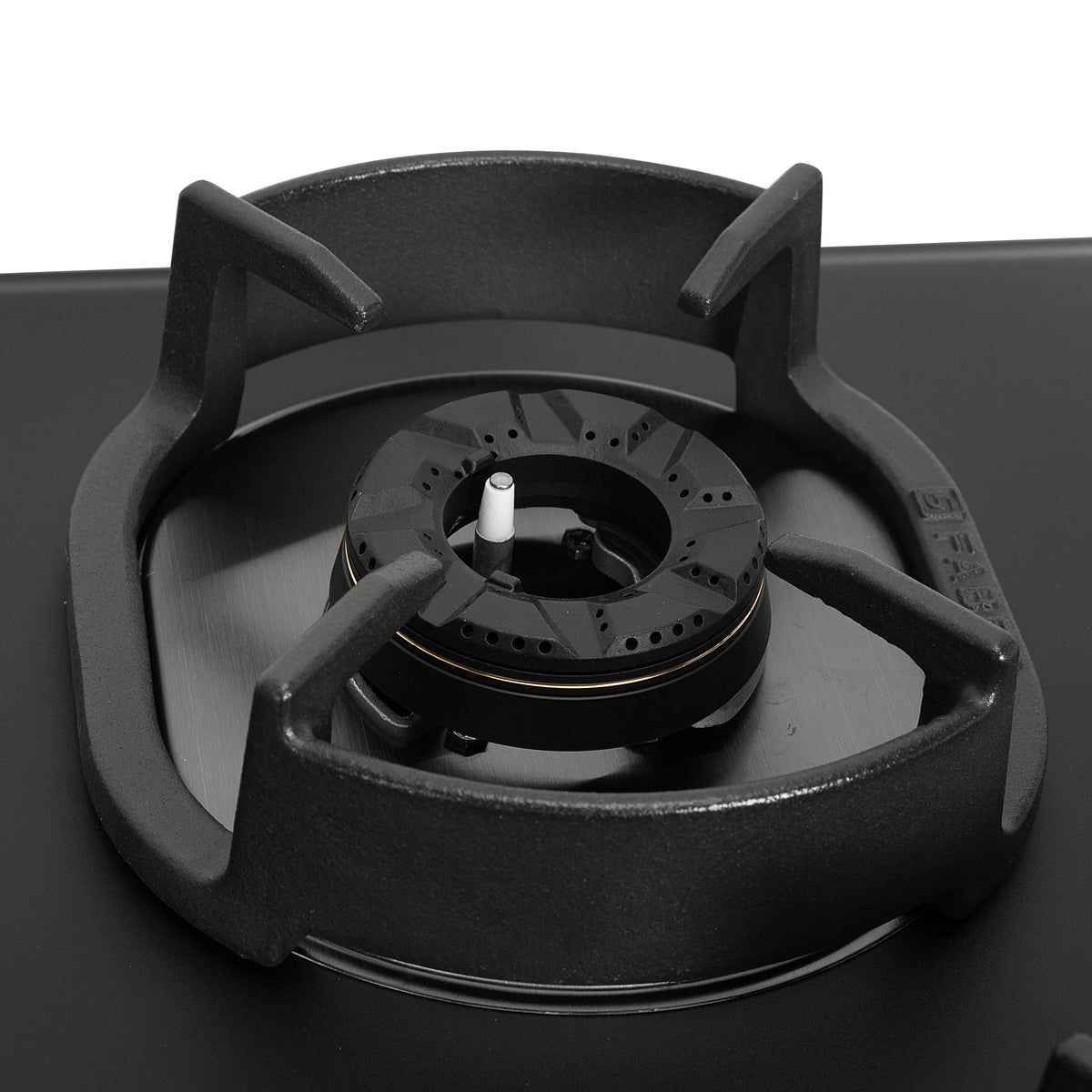 Faber Hob Della Matte Black Finish 72 cm 4 Burner | Premium Brass Burners | Auto Ignition | Toughened Glass