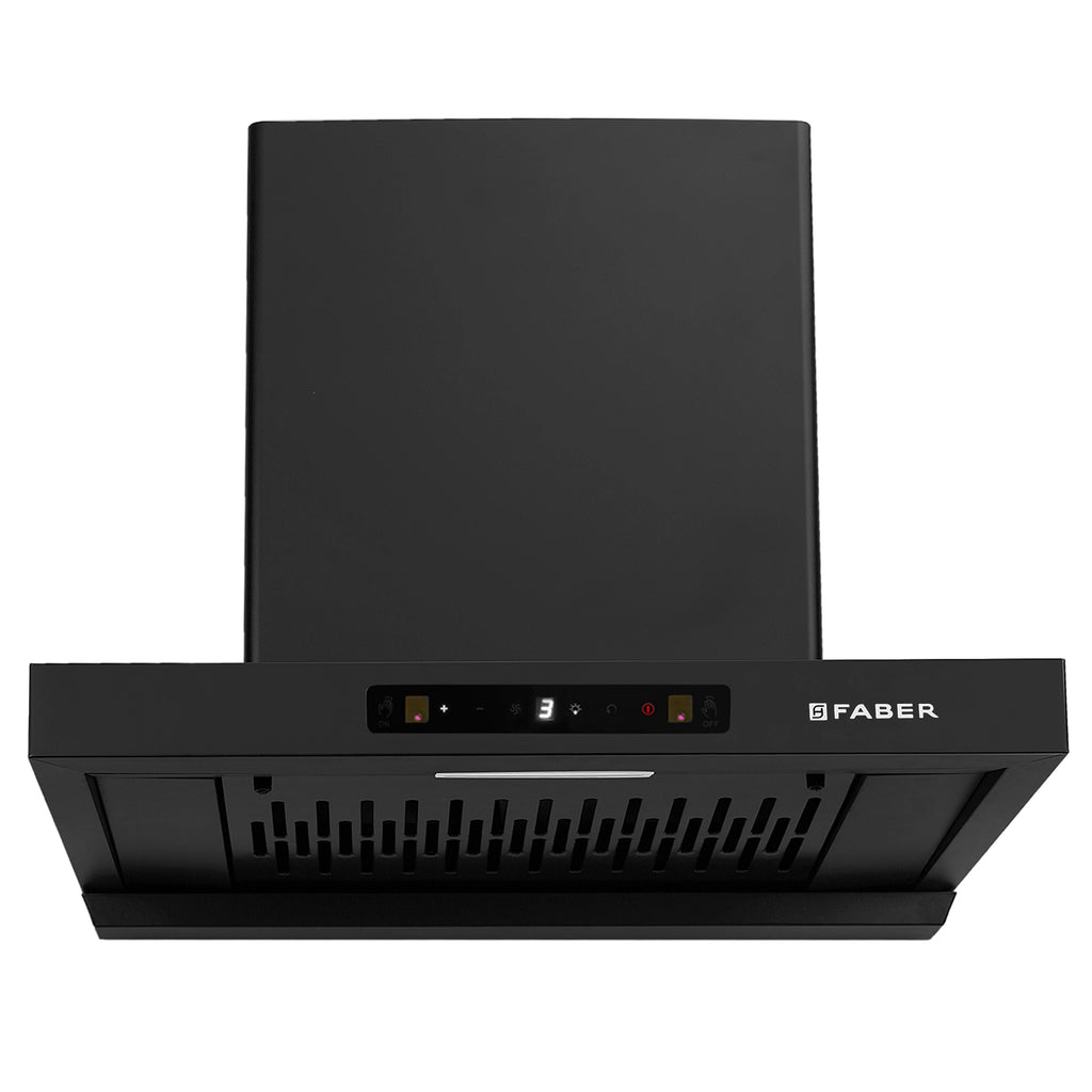 Faber Charm BLDC Filterless Auto Clean Kitchen Chimney 60 cm | Powerful Suction - 1500 m³/hr | Black