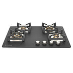 Faber Bella 70 cm 4  Brass Burner Built-in Gas Hob | Matte Black Glass Top | Auto-Ignition |