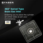 Faber Cooktop Prince Plus 4 Burner 72 cm Slim Glass Cooktop | Premium Brass Burners | Manual Ignition