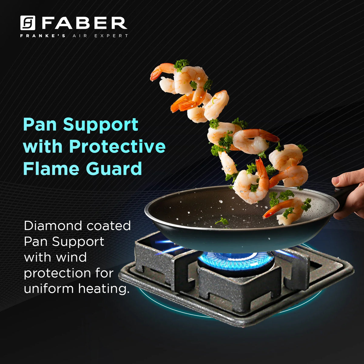 Faber Cooktop Prince Plus 3 Burner 77 cm Slim Glass Cooktop | Premium Brass Burners | Manual Ignition