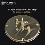 Faber Hob Superia Elegant Black Design 76 cm 4 Burner | Premium Brass Burners | Auto Ignition | Toughened Glass