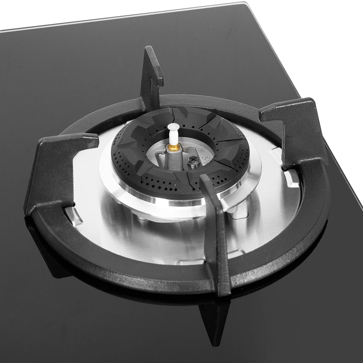 Faber Hob Superia Elegant Black Design 76 cm 4 Burner | Premium Brass Burners | Auto Ignition | Toughened Glass