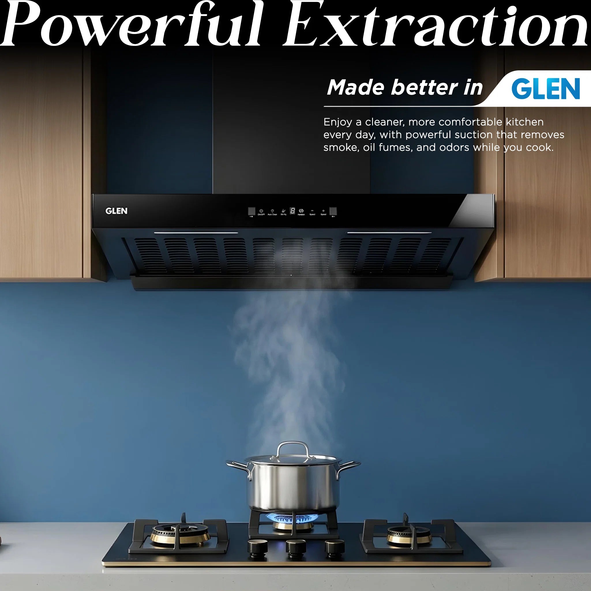 Glen Chimney 6052 Slim BLDC Motor 60 cm | Powerful Suction of 1400 CMH | Invertor Technology