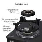 Glen CT 1045 Ultra Slim MG 75 cm Gas Cooktop | Auto Ignition | 4 Brass Burners | 75 cm | 1045USMG