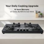 Glen CT 1045 Ultra Slim MG 75 cm Gas Cooktop | Auto Ignition | 4 Brass Burners | 75 cm | 1045USMG