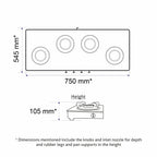 Glen CT 1045 Ultra Slim MG 75 cm Gas Cooktop | Auto Ignition | 4 Brass Burners | 75 cm | 1045USMG