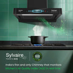 Crompton Sylvaire 60 cm Chimney | Filterless Technology | 2100 m³/hr Suction | Smart ON feature | Auto Clean