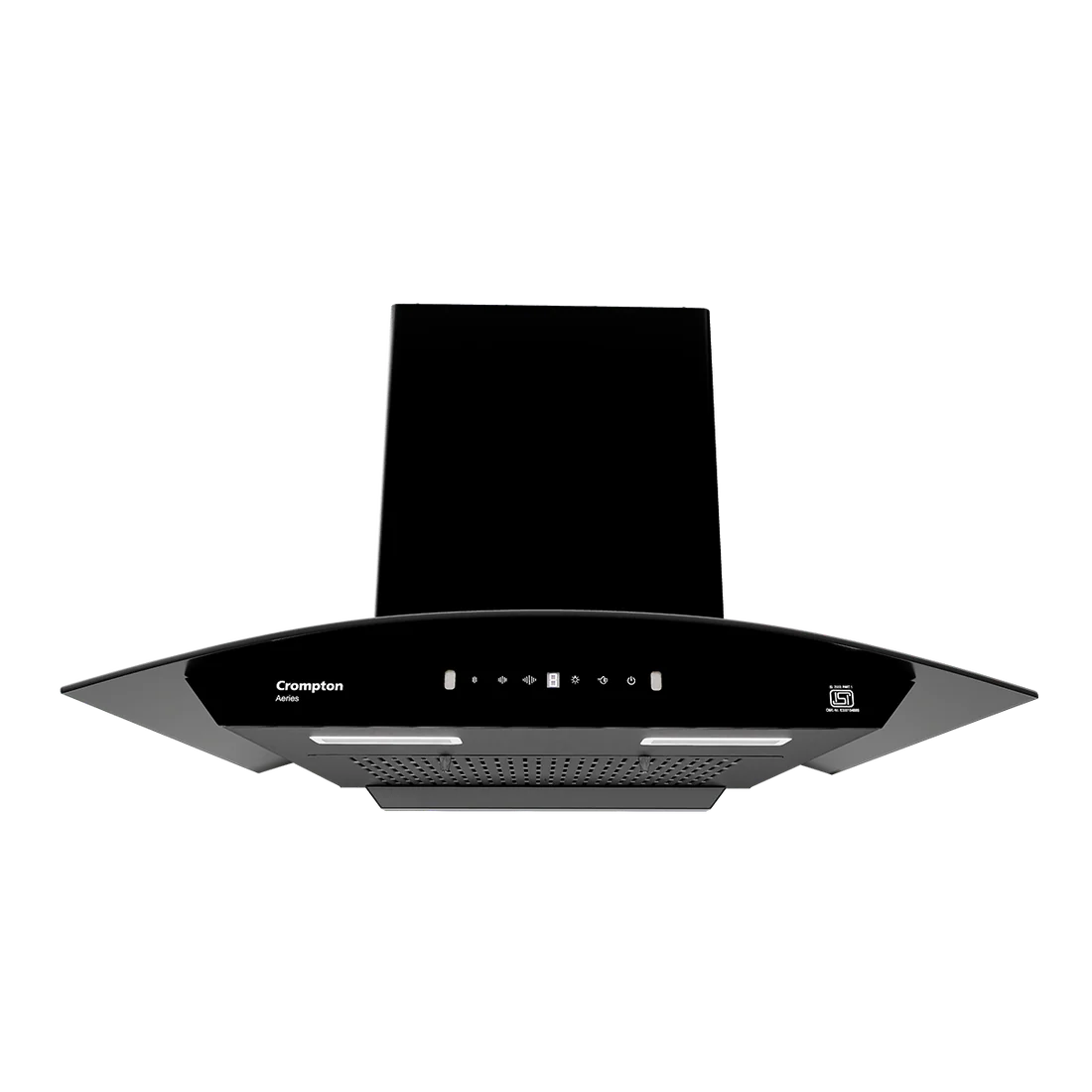 Crompton Aeries Curved 60 cm Filterless Kitchen Chimney | 1280 m³/hr Suction | Gesture Control | Thermal Auto Clean
