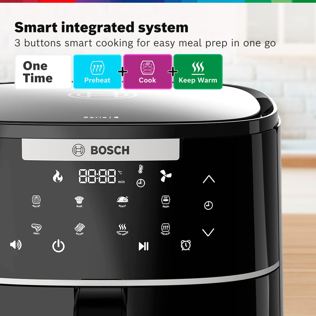 Bosch Crispmaxx Air Fryer 4.0L – Smart Touch Panel, 6 Presets & Baking Tray MAF240B5IN