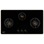 Crompton Hob Viona Plus Matte Black  78 cm 3 Burner | Premium Brass Burners | Auto Ignition | Toughened Glass Finish