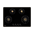 Crompton Hob Viona Plus Matte Black 82 cm 4 Burner | Premium Brass Burners | Auto Ignition | Toughened Glass Finish