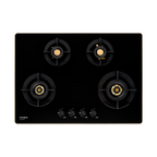 Crompton Hob Viona Plus Matte Black 82 cm 4 Burner | Premium Brass Burners | Auto Ignition | Toughened Glass Finish
