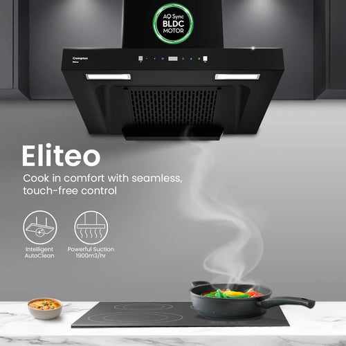 Crompton Eliteo Box 60 cm(ELB-60) Chimney | Filterless Technology | Smart ON feature | Auto Clean