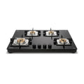 Glen 4 Burner Built-in Glass Hob | Premium Forged Brass Burners | Auto Ignition | Toughened Glass Finish