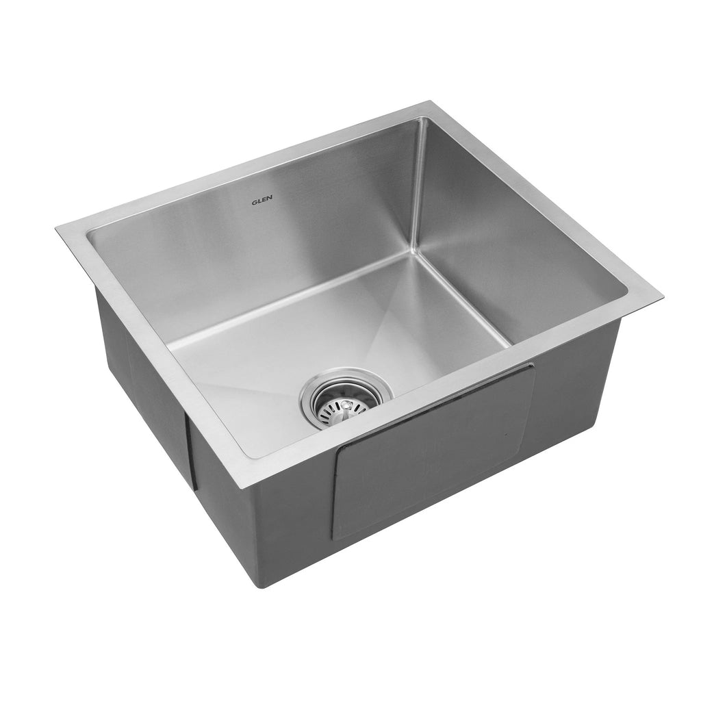 Glen 24" x 18" x 9" Sink 304 Grade Stainless Steel Handmade Single Bowl Kitchen Sink | Matte Finish | Heavy-Duty