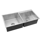 Glen 37" x 20" x 9" Sink 304 Grade Glen Stainless Steel Handmade Double Bowl Kitchen Sink | Matte Finish | Heavy-Duty