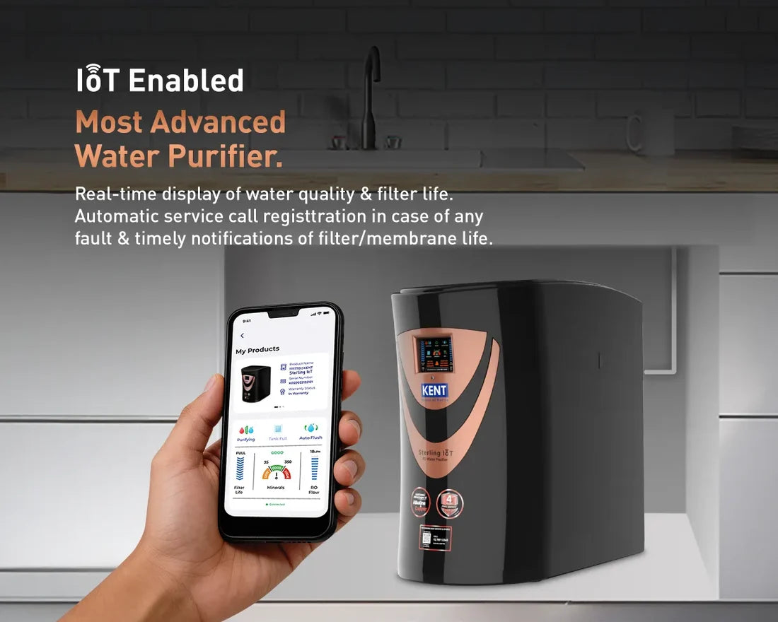 KENT Sterling IoT RO Water Purifier | Digital Display | 20L/hr capacity | 6L Storage Capacity