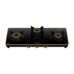 Crompton Oressa 3 Burner 72 cm Slim Glass Cooktop | Premium Brass Burners | Cooktop