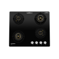 Crompton Hob Viona  Black 60 cm 4 Burner | Premium Brass Burners | Auto Ignition | Toughened Glass Finish