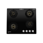 Crompton Hob Viona  Black 60 cm 4 Burner | Premium Brass Burners | Auto Ignition | Toughened Glass Finish