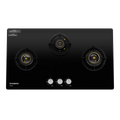 Crompton Hob Viona  Black 78 cm 3 Burner | Premium Brass Burners | Auto Ignition | Toughened Glass Finish